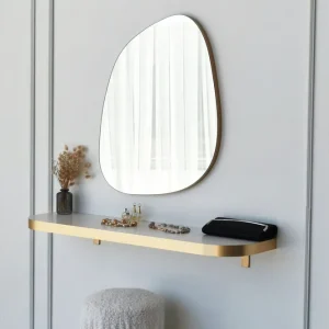 Karamea Spegel 58 cm Asymmetrisk Guld - Inredning Kampanj