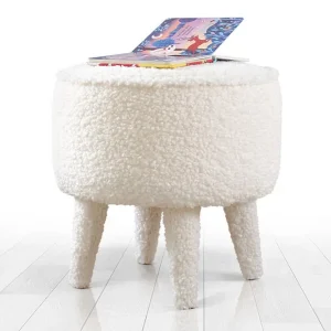 Anaro Sittpuff Rund Vit - Möbler Extra rabatt