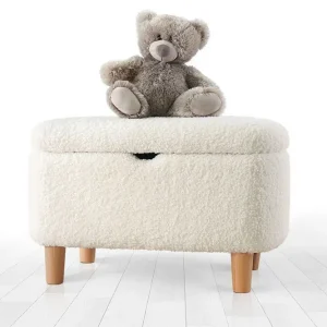 Anaro Sittpuff 61 cm Rektangulär Vit - Möbler Begränsad tid