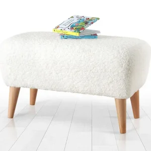 Anaro Sittpuff 61 cm Rektangulär Vit - Möbler Premium