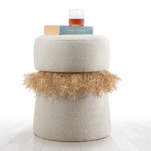 Anaro Sittpuff Rund Beige - Möbler Lägg i varukorgen