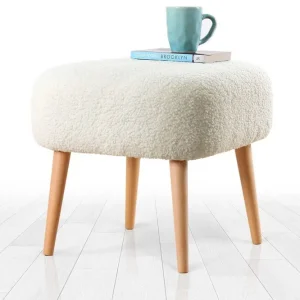 Anaro Sittpuff 45 cm Rektangulär Vit - Möbler Nyhet