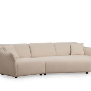 Damor Svängd Soffa 3-sits Beige - Möbler Kundfavorit