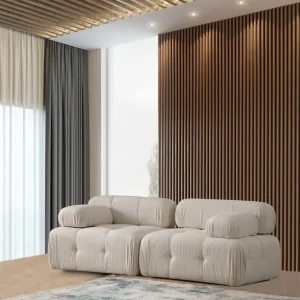 Utförsäljning Andrarum Belgin Bubblig Djup Soffa 2-sits med fasta armstöd Cream / Beige / Ljus - Möbler